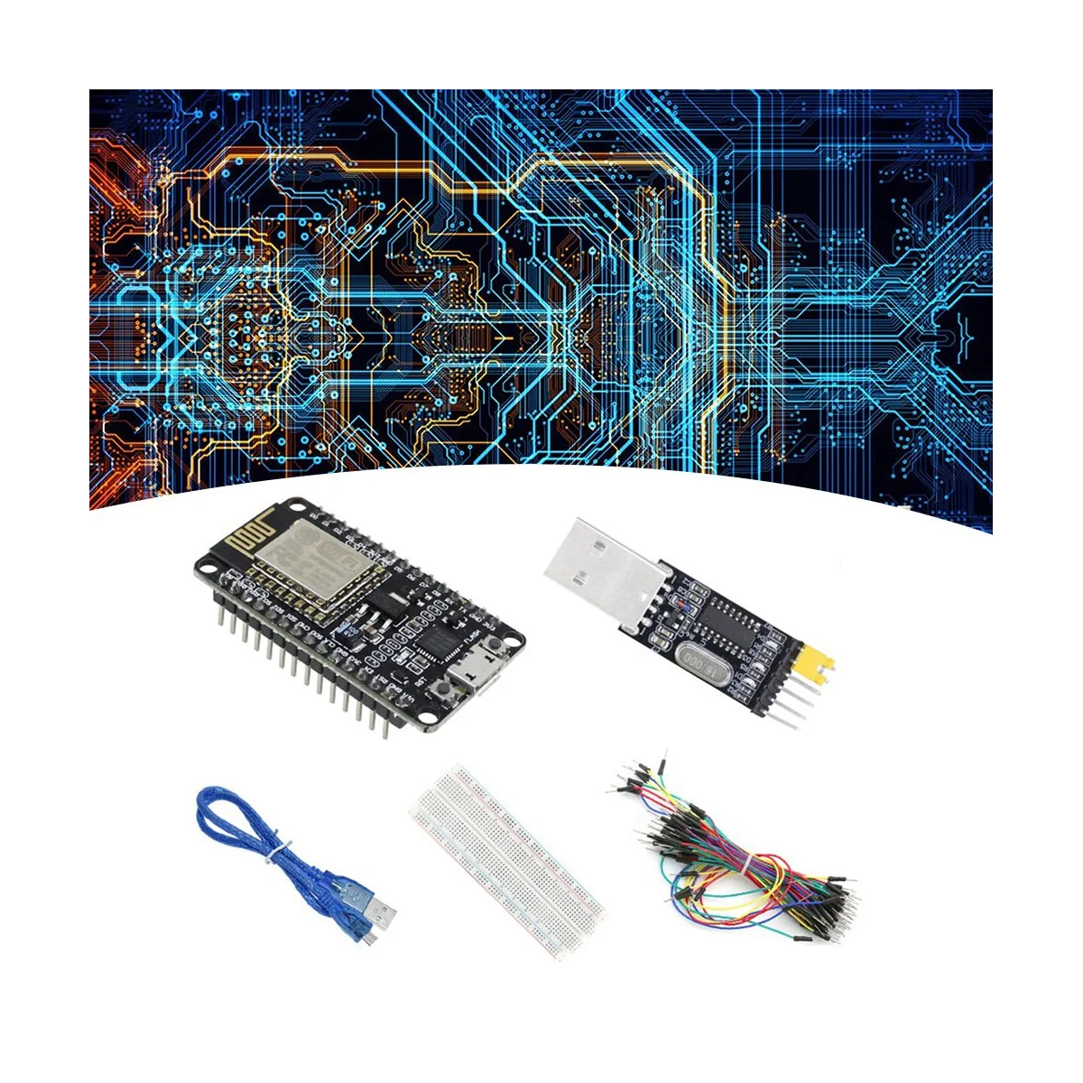 

Superb ESP-12E ESP8266 CP2102 Nodemcu Lua V3 WIFI Development Board+USB To Serial Port Module+Bread Board+65 Jumper+USB Cable