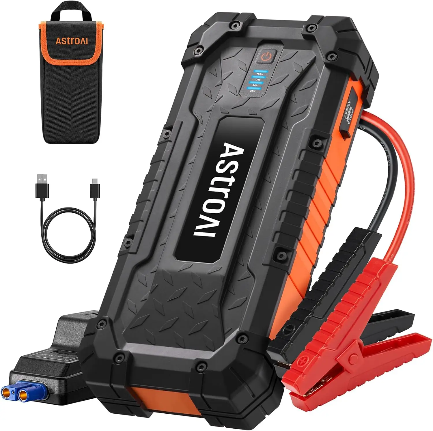 

4000A Car Jump Starter for All Gas & 12L Diesel Engines, 12V Power Bank with USB/Type-C Ports, LED Flashlight