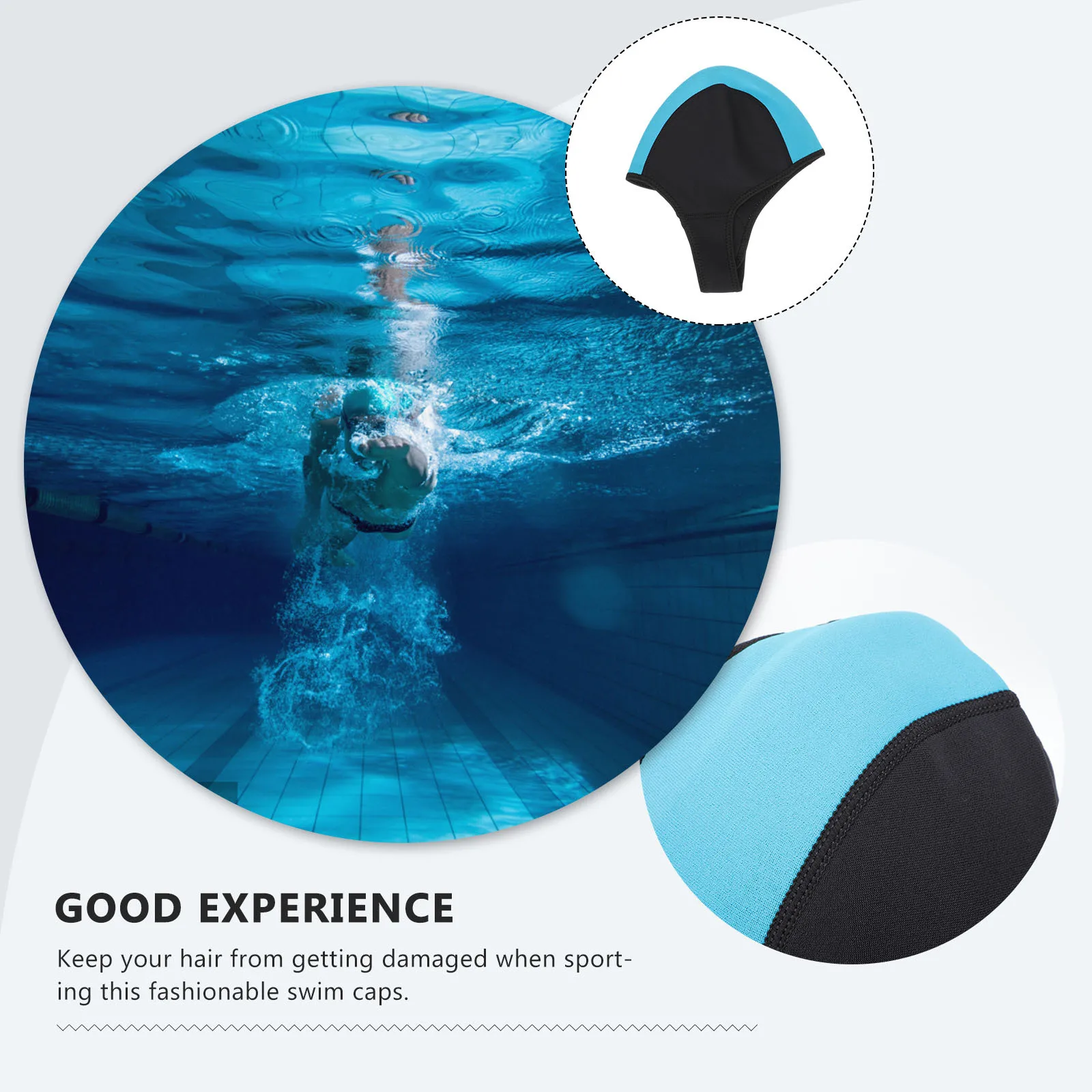 

Durable Waterproof Swimming Caps High-Class Material Elastic Comfortable Design Indoor Outdoor Use Gift for Swimmers