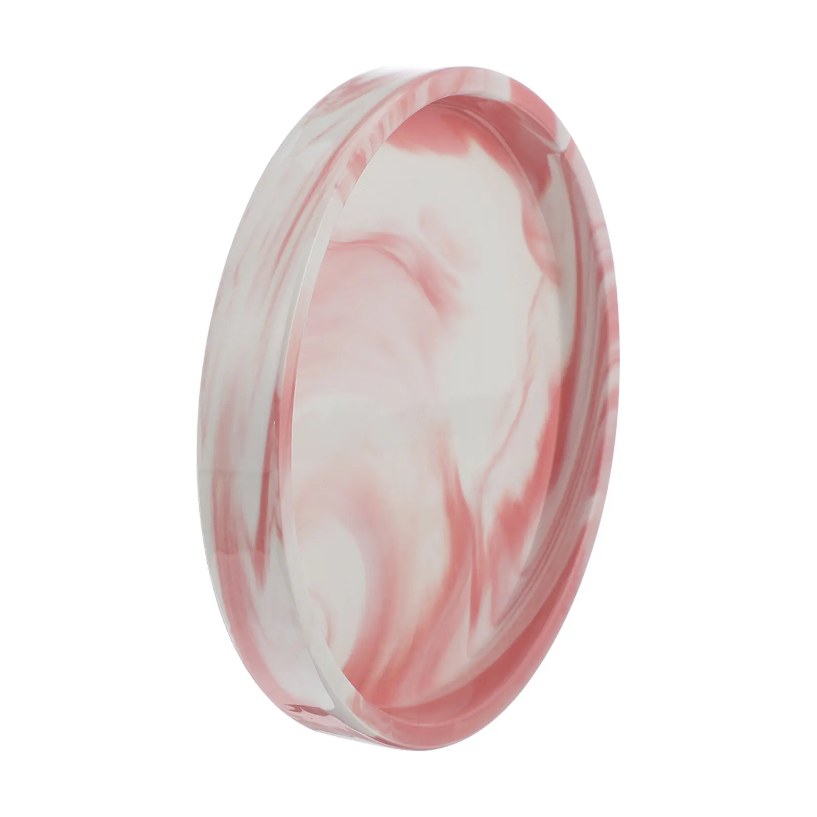 1Pcs Nordic Marble Effect Ceramic Plate Elegant Jewelry Storage Tray Multipurpose Fruit Serving Dish for Kitchen Bathroom
