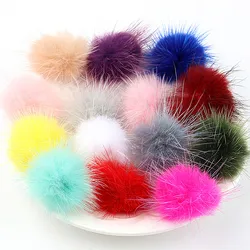 25/30/40mm Real Mink Pompom balls Natural Mink Pompones Diy Soft Pompons Keychain Hats Crafts Accessories Material