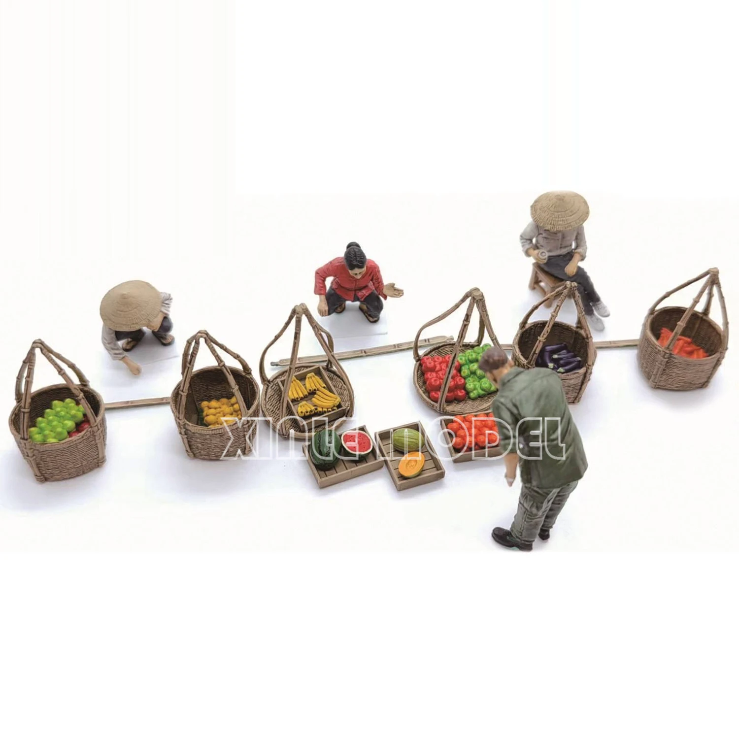 أبو بريص نموذج تجميع البلاستيك أطقم منمذجة 35GM0123 60 '~ 70's سايجون شارع الفاكهة والخضروات البائع مجموعة 1/35