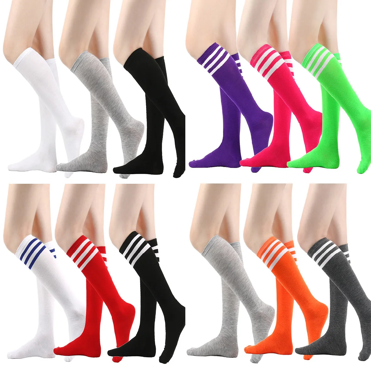 Schule Schwarz Weiß Gestreifte Lange Socken Knie Oberschenkel Hohe Socken Overknee Strümpfe Mädchen Warme Lange Röhre Junge Socken
