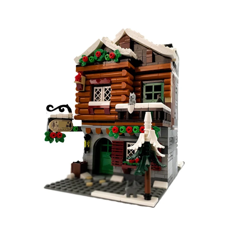 Stad Street View Model MOC Bouwstenen Alpine Lodge Architectuur Modulaire Technologie Geschenken Vakantie Monteer Kinderen Speelgoedpak