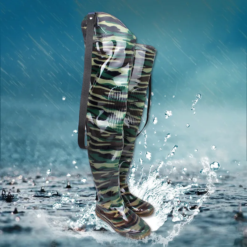 Camouflage Fishing Boots Integrated Seamless Combination 80cm Height Fishing Boots Wader Soft Boot Fishing Tackle B115