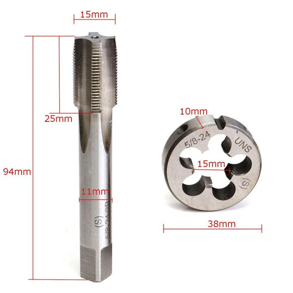 5/8-24 HSS zestaw gwintowników praworęczny gwint maszyna gwint metryczny wiertło do gwintowania wtyczka gwintownik wiertarka ręczna wiertło do
