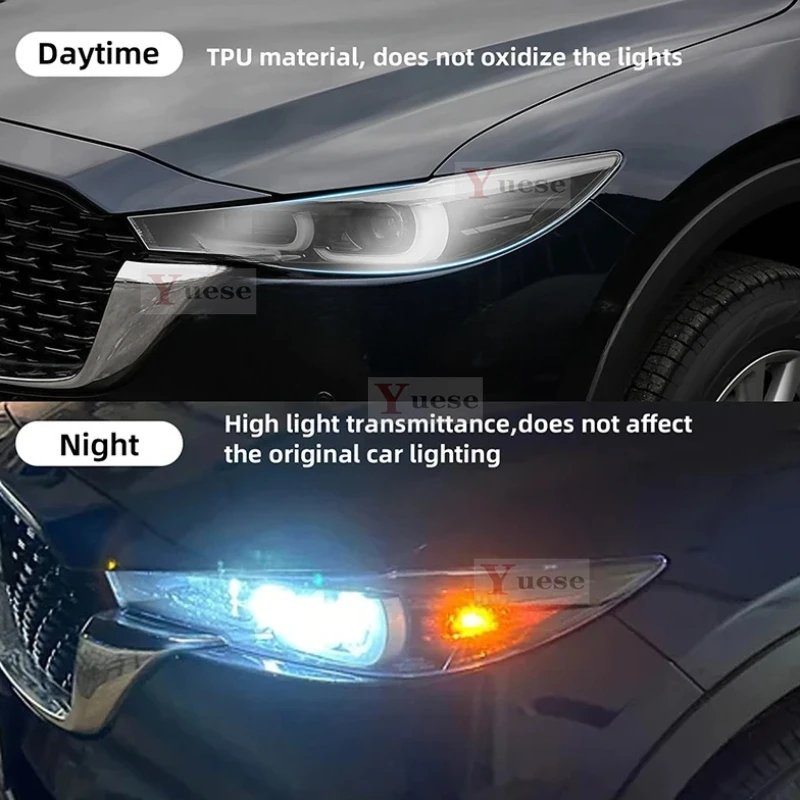 

Для Mazda CX5 CX-5 2022-2024 2 шт. защитная пленка для фар автомобиля прозрачная дымчатая черная наклейка из ТПУ