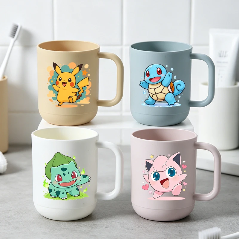 

Pokemons Good-looking Mouthwash Cups for Men Women Pikachu Cartoon Printed Tooth Glass Couple Travel Portable Toothbrush Cup