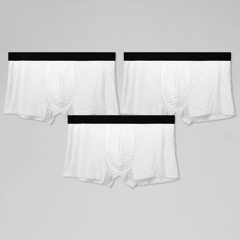 

3PC Quick-drying ice silk boxers, quickly dry and cool after a trip to the pool beach