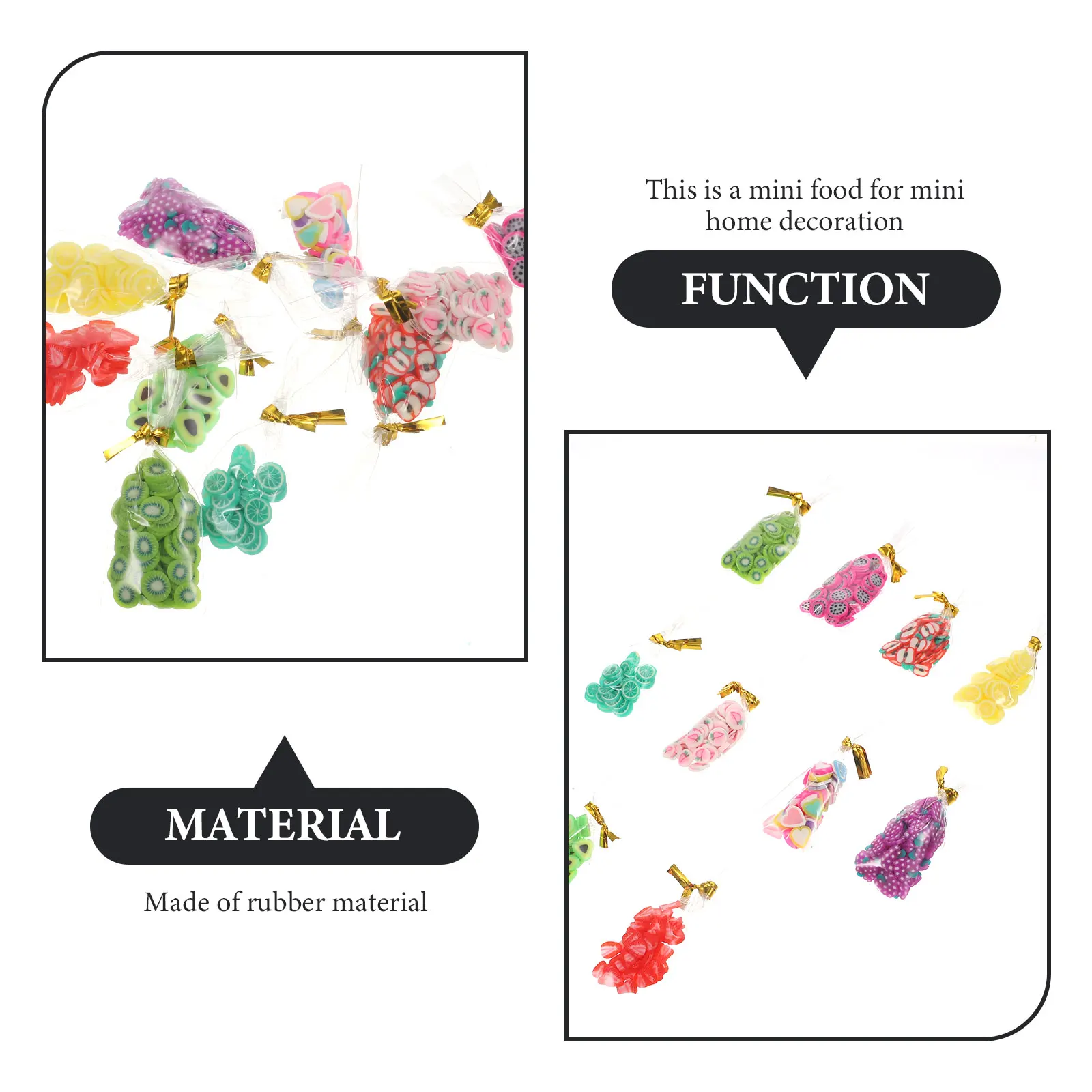 

10 Pcs Candy Snack Set Mini Food Miniature Toy Accessories Rubber Props Toys Child