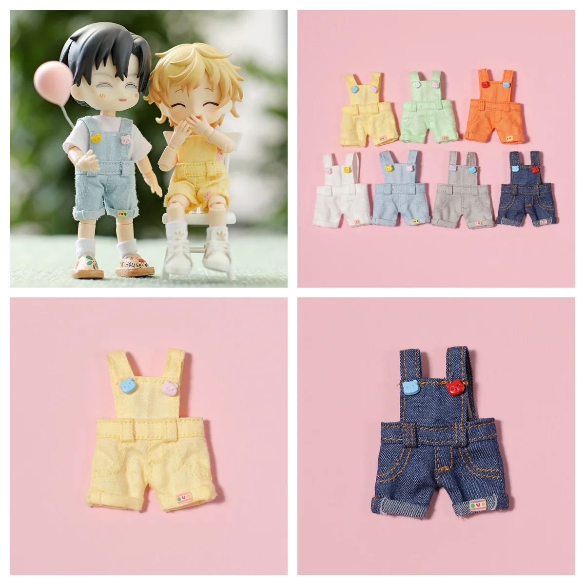 

Ob11 Doll Clothing Accessories Mini Toy Doll Clothing Accessories Obitsu11 GSC 12bjd Clay Spot Pants Casual Straps Multi-color J