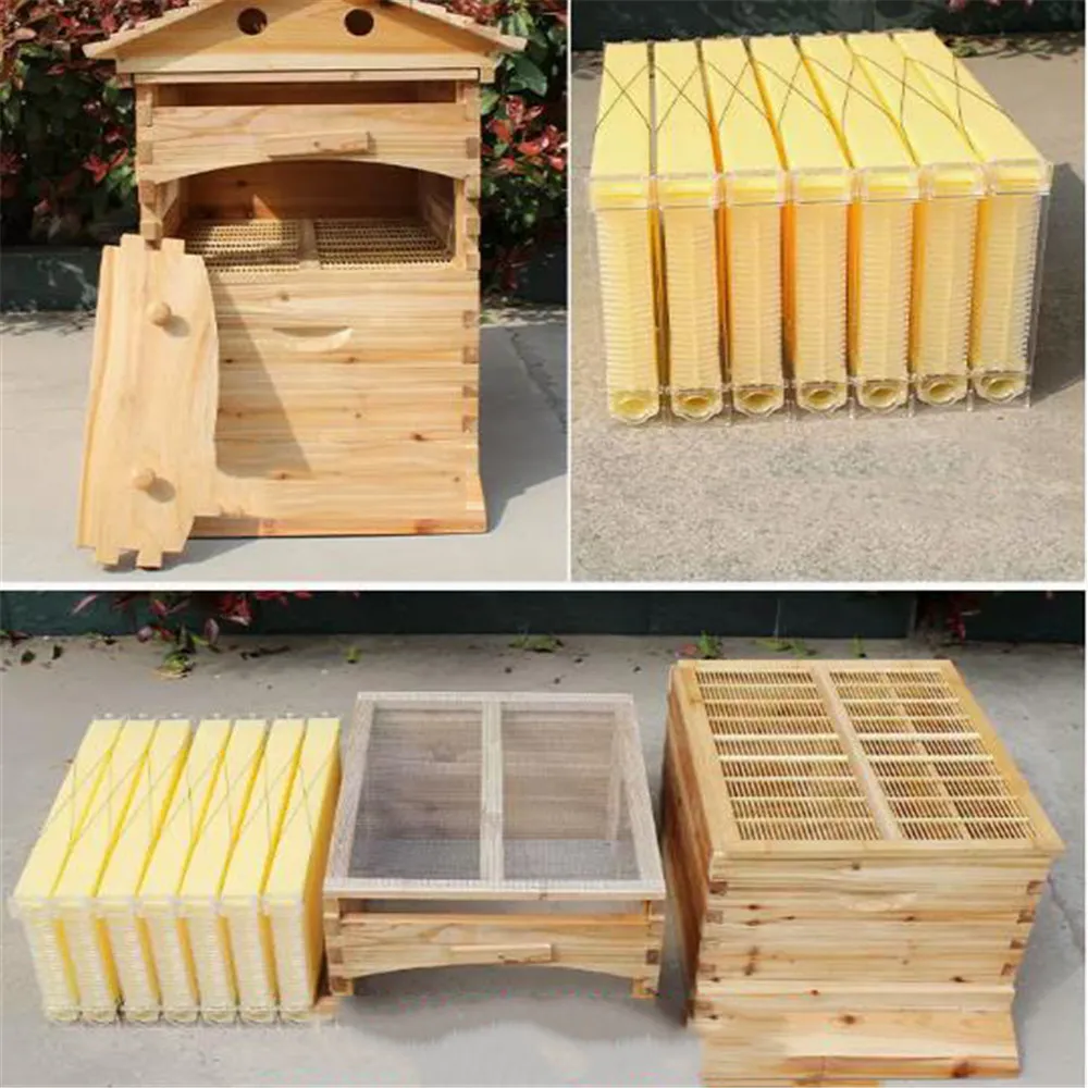 honey bee cabinet☆収納☆antique  wood VEVOR Bee Hive Medium Box Starter Kit, 100% Beeswax Coated Natural 木製ラック・ウッドラック