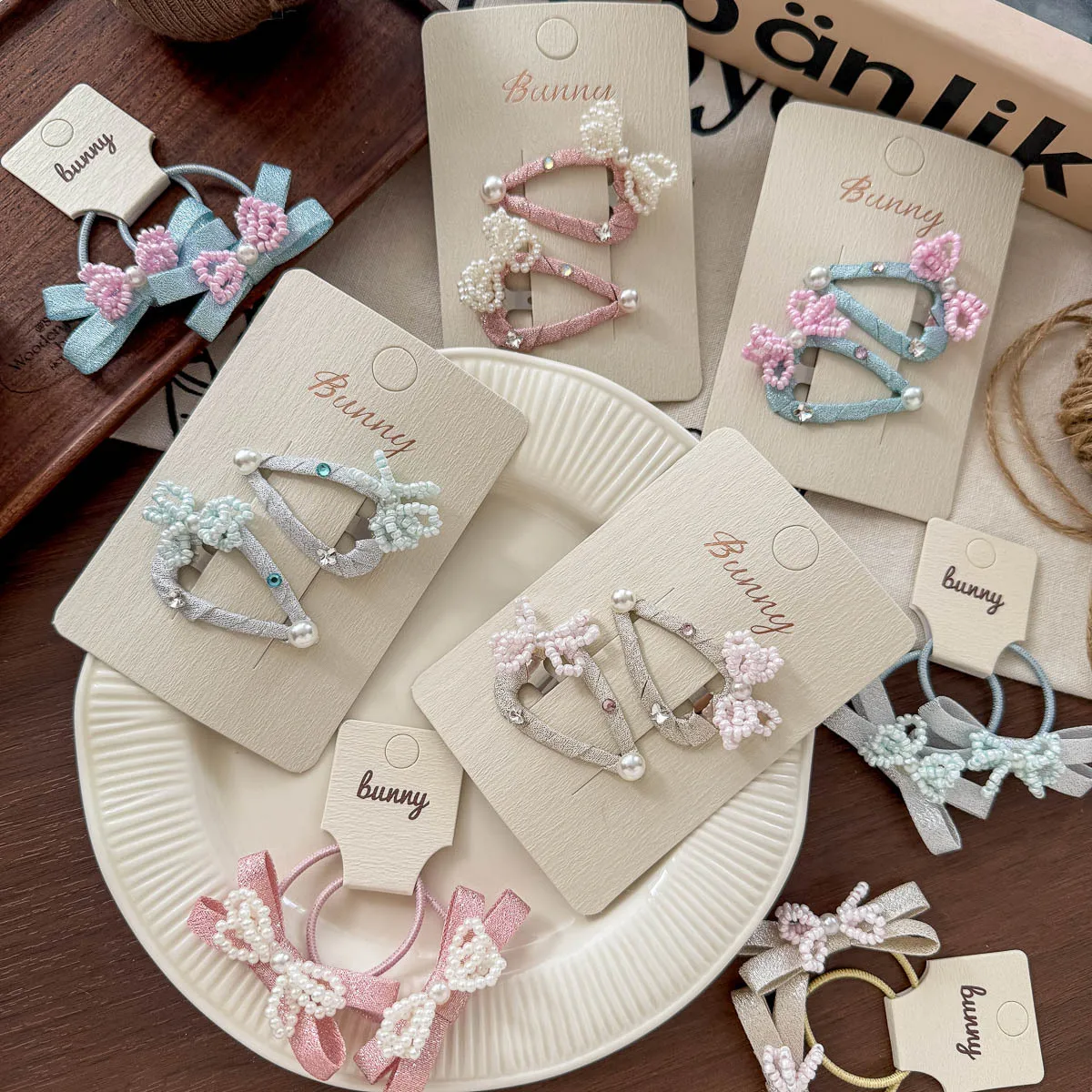 2pcs Pearl Bow Rhinestone Love Hairpin Korean Barrettes Headwear Girls Bangs Side Clip Hairpin Hair Clip Kids Hair Accessories