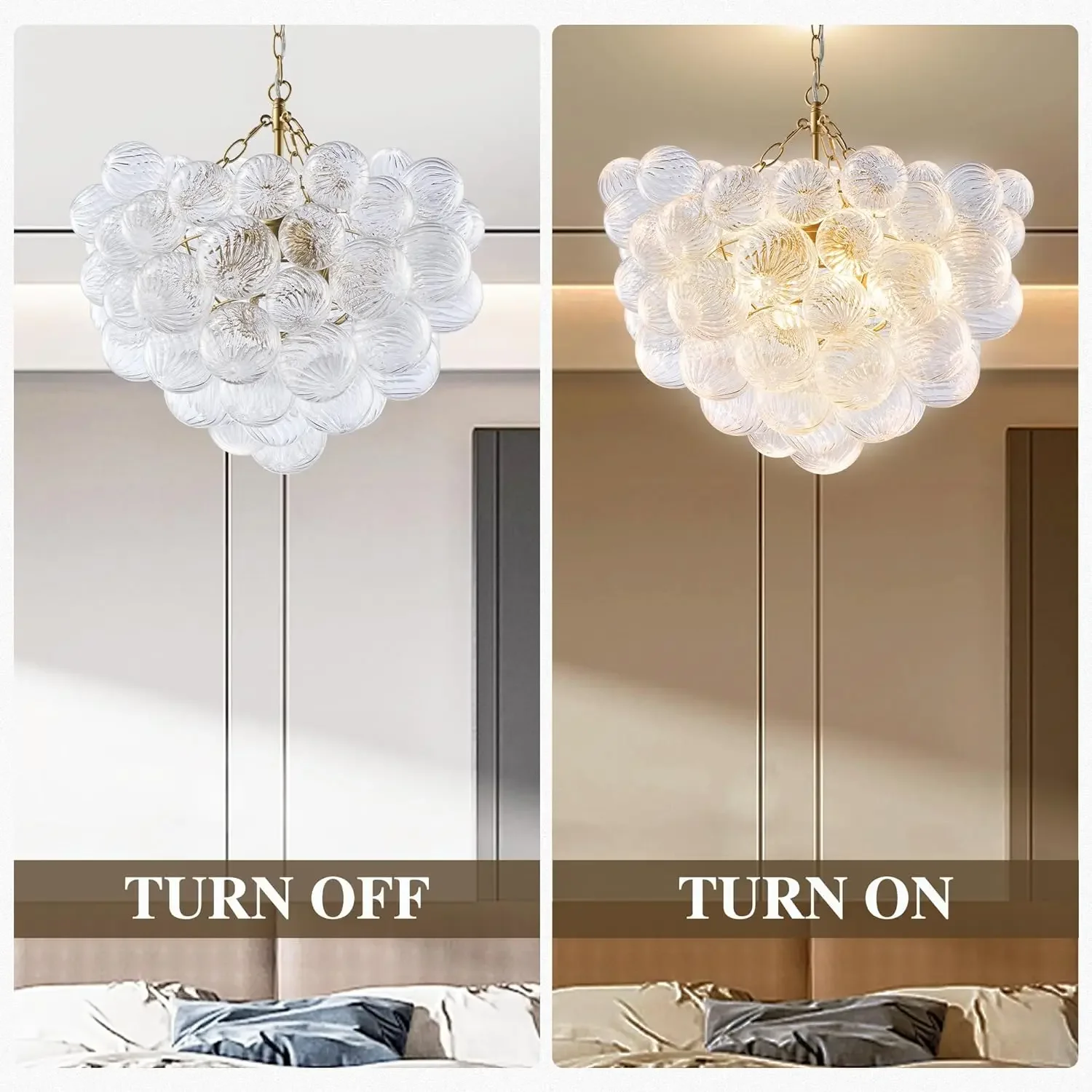 Imagem -05 - Artpad-nordic Glass Bubble Hanging Chandelier Round Ball Teto Pendant Light Led Candelabro de Teto para Sala e Quarto