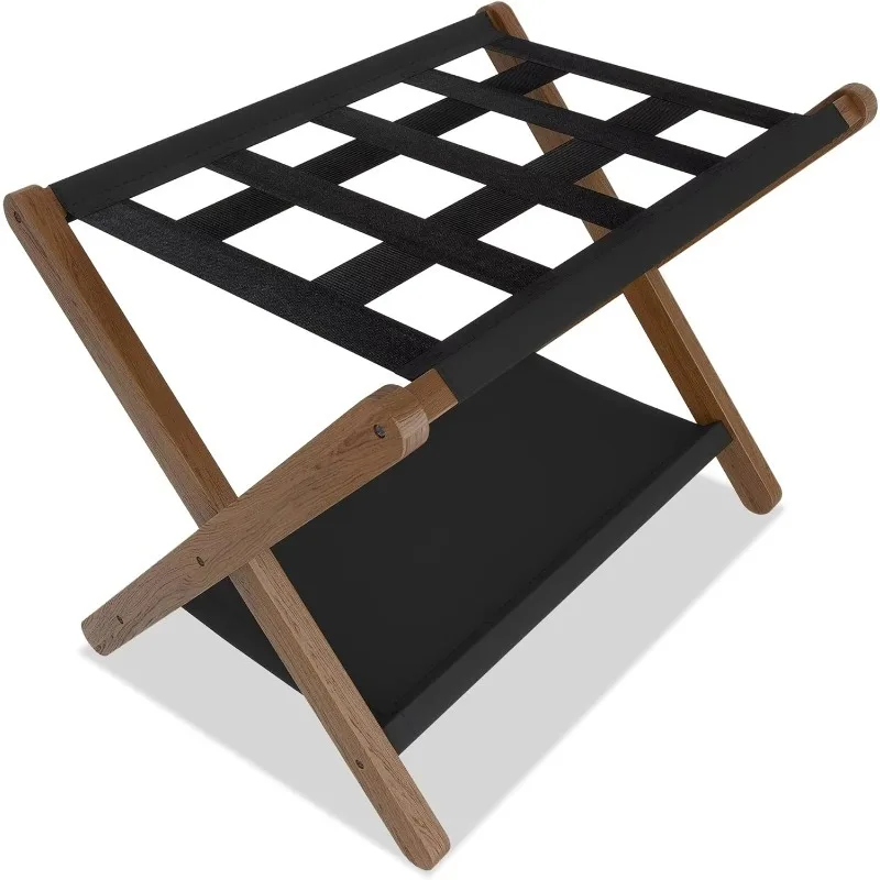 luggage-rack-folding-suitcase-stand-with-storage-shelf-luggage-holder-with-5-nylon-straps-for-guest-room-bedroom-hotel-walnut