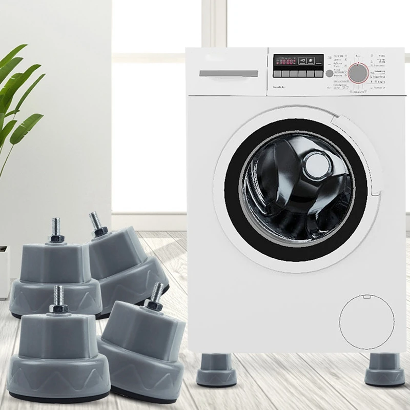 洗濯機用防振ローラーパッド、フットマット、ノイズ低減サポートスタンド、4個