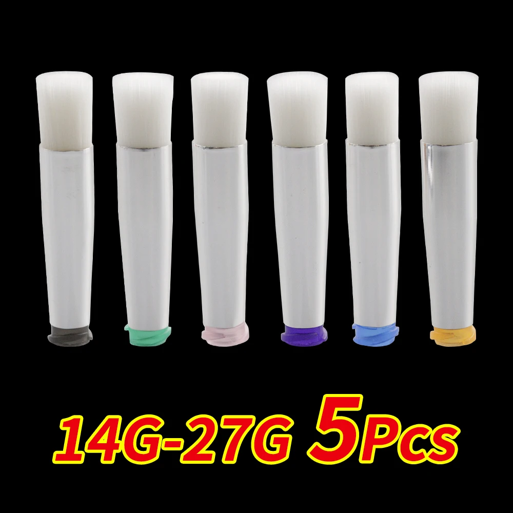 

5pcs 8mm round mouth soft brush needle dispensing injection needle glue coating needle for precision dispensing machine