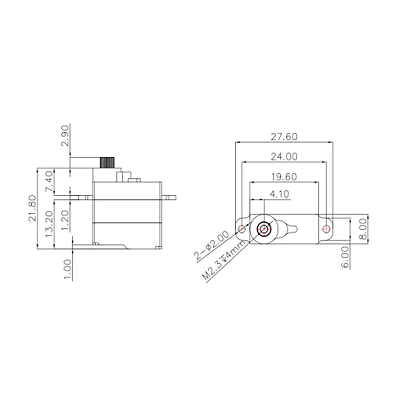 JX PDI-HV0703MG 8,4 V alto voltaje ultraligero 7,1g 3,0 kg.cm Motor sin núcleo de torsión Servo Digital para avión Robot