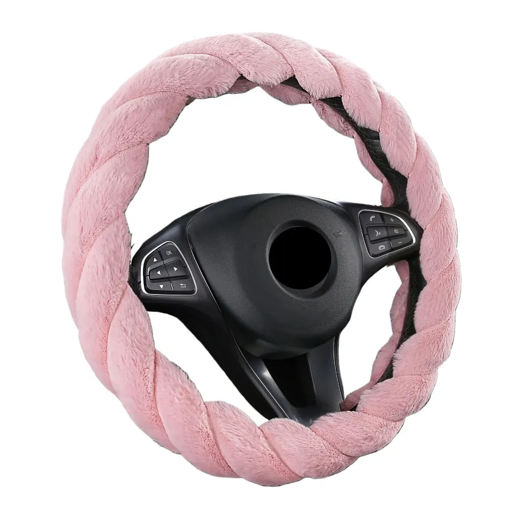 Women\\\\\\\\\\\\\\\'s Winter Plush Steering Wheel Cover Soft Warm Car Interior Accessory Fits Steering Wheels Diameter 3738cm