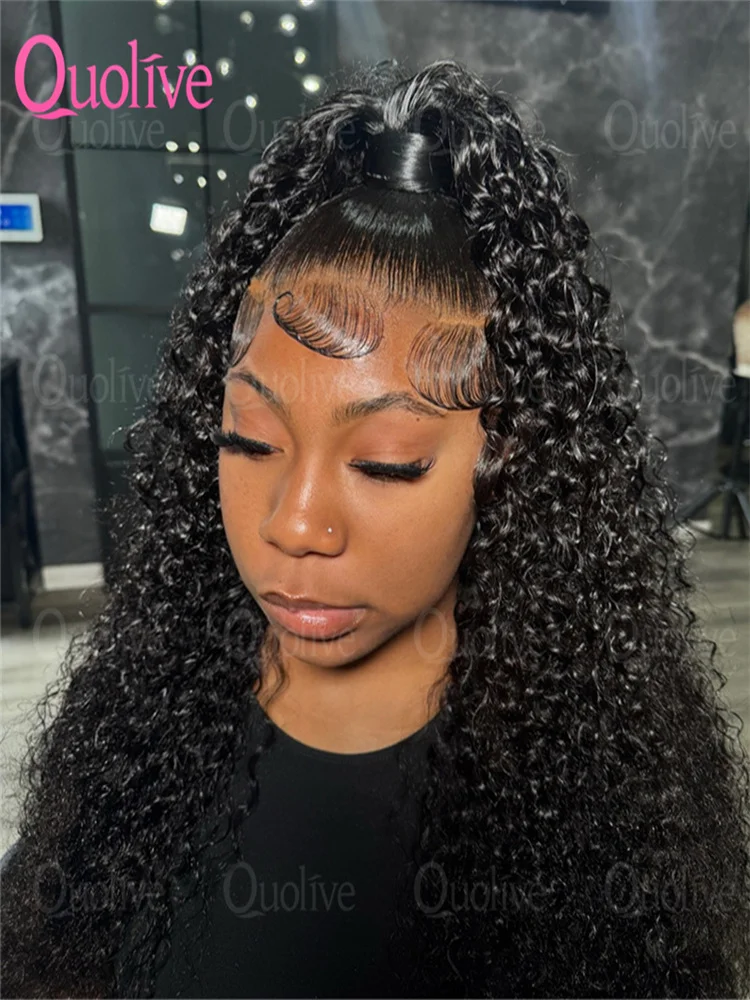 

40 дюймов 13x6 Hd Прозрачный парик из натуральных волос на кружеве для чернокожих женщин 13x4 вьющийся парик Предварительно выщипанный парик с глубокими волнами Волна воды Фронтальный парик