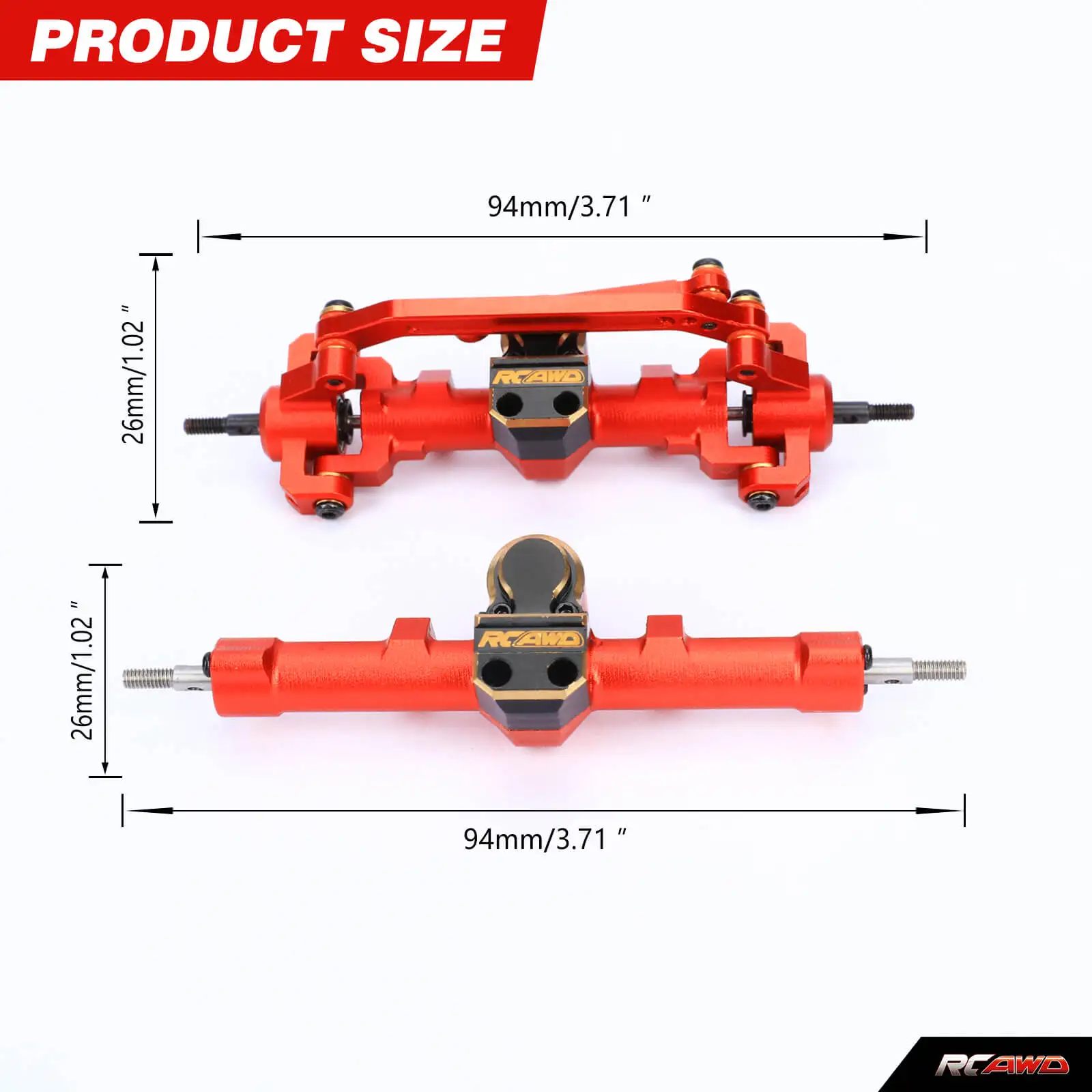 worm all metal Front & Rear axle for 1/24 ECX Barrage&RGT&FTX crawler upgrades parts