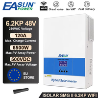 EASUN Solar Inverter 6.2KW 4KW MPPT 220V 48V Pure Sine Wave PV 6500W 500VDC Input Support Parallel Built-In 120A Solar Charger