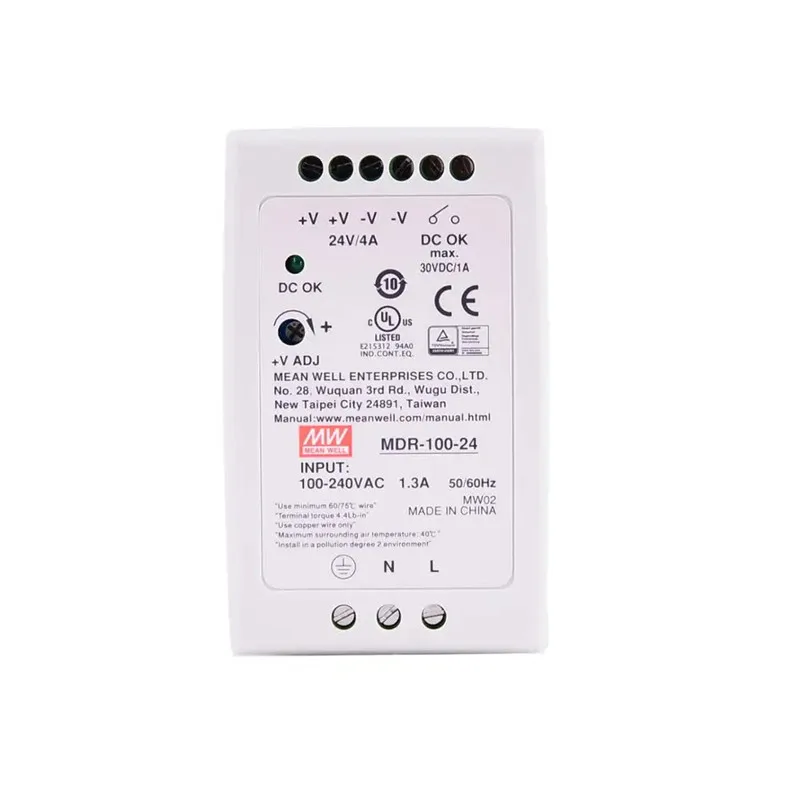 Mean Well MDR-10 20 40 60 100 series DC 5V 12V 15V 24V 48V meanwell Single Output Industrial DIN Rail Power Supply