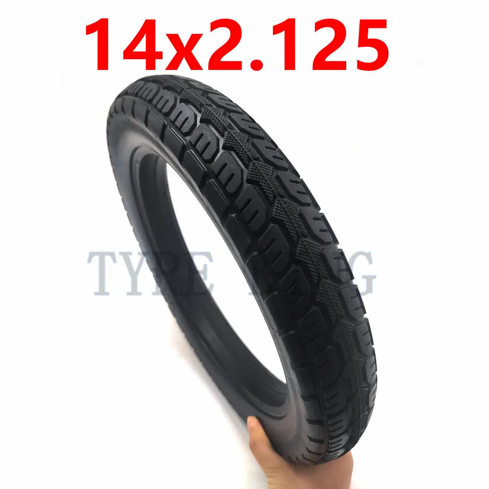 14 Inch Tyre 14x2.125 Solid Tyre 14*2.125 Inflation Free Wheel Tire for Folding Electric Bicycle E-bike Parts