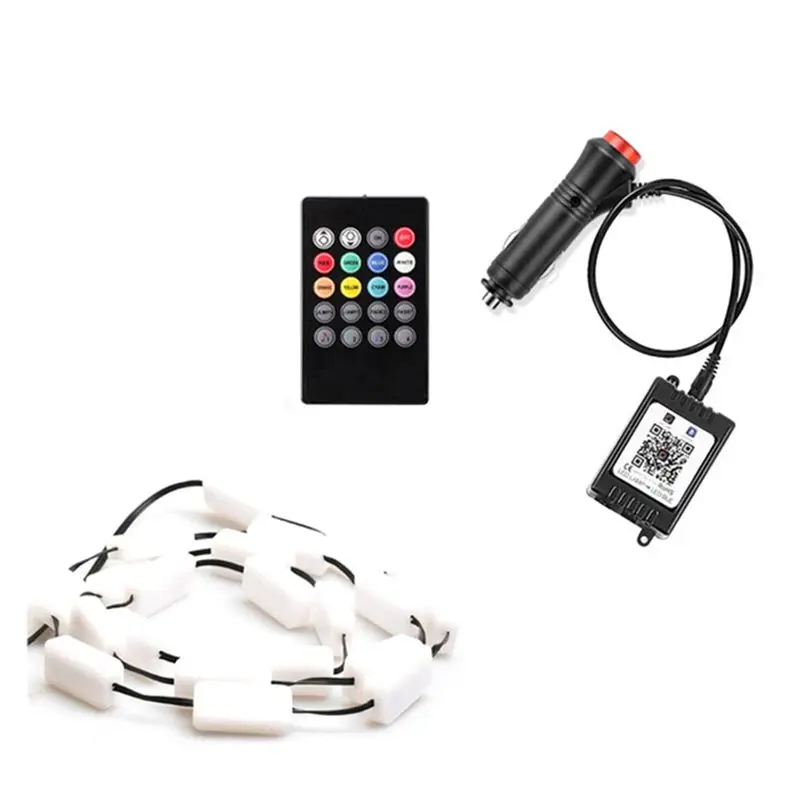 

Plain RGB Streamer Car Windshield LED Interior Ambient Light With Music Rhythm Flash Neon Auto Rear Window Atmosphere Lamp