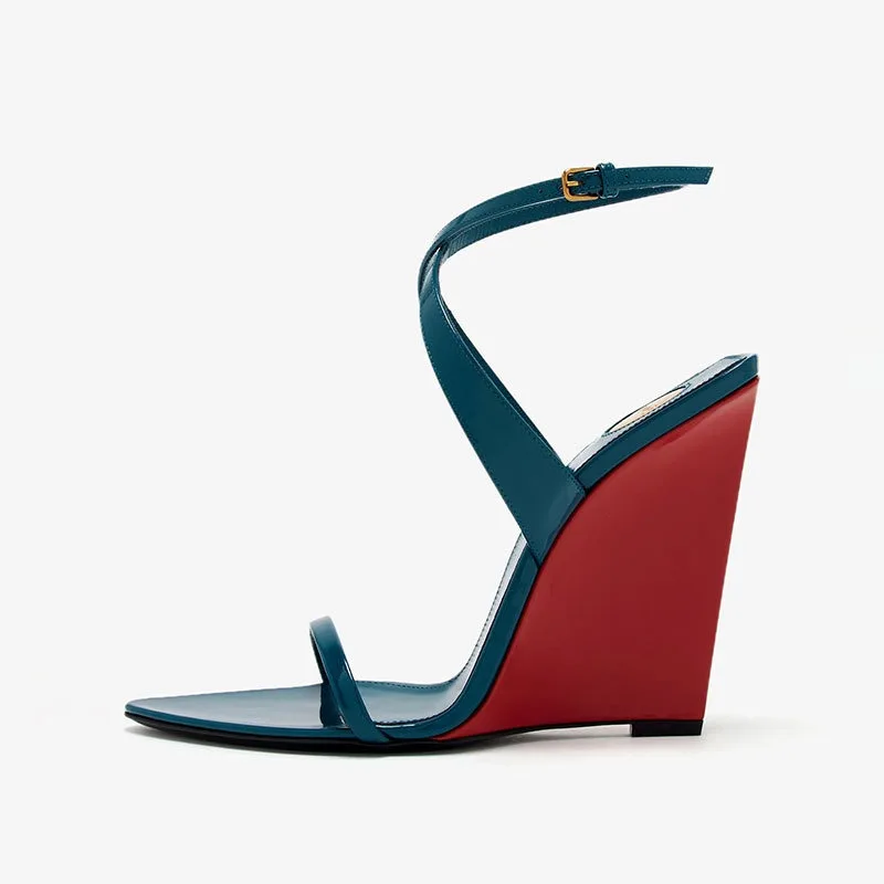2025European and American Summer Wedge Toe High-heeled Sandals for Weddings, Banquets, Parties, Women\'s 34-44 Large Sandals