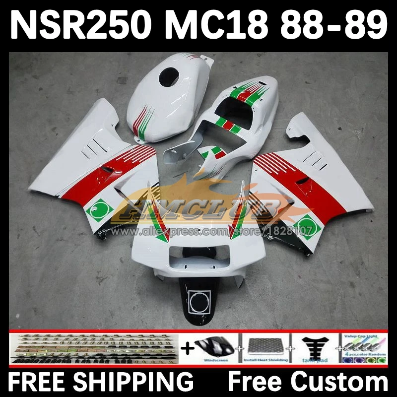 Body For HONDA NSR 250 R MC18 PGM2 NSR 250R NS250 NSR250R 88 castrol red 89 93No.12 MC16 NSR250 R RR NSR250RR 1988 1989 Fairing