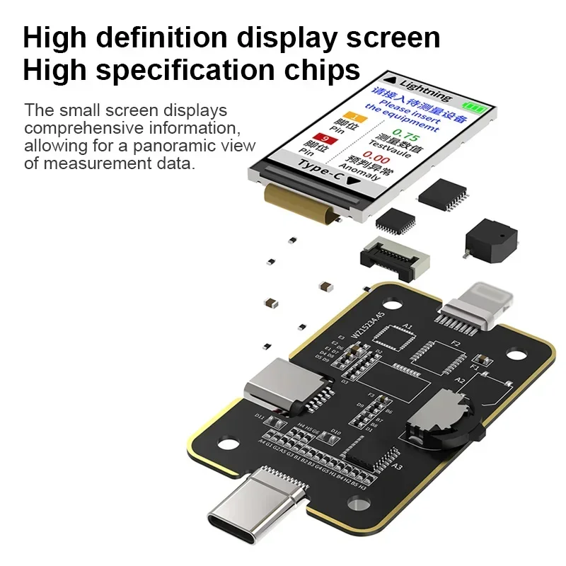 MECÂNICO T-824 SE Cauda Plug Testing Board para Celular sem Demoulding, Tipo-C Lightning Fault Detection Instrument