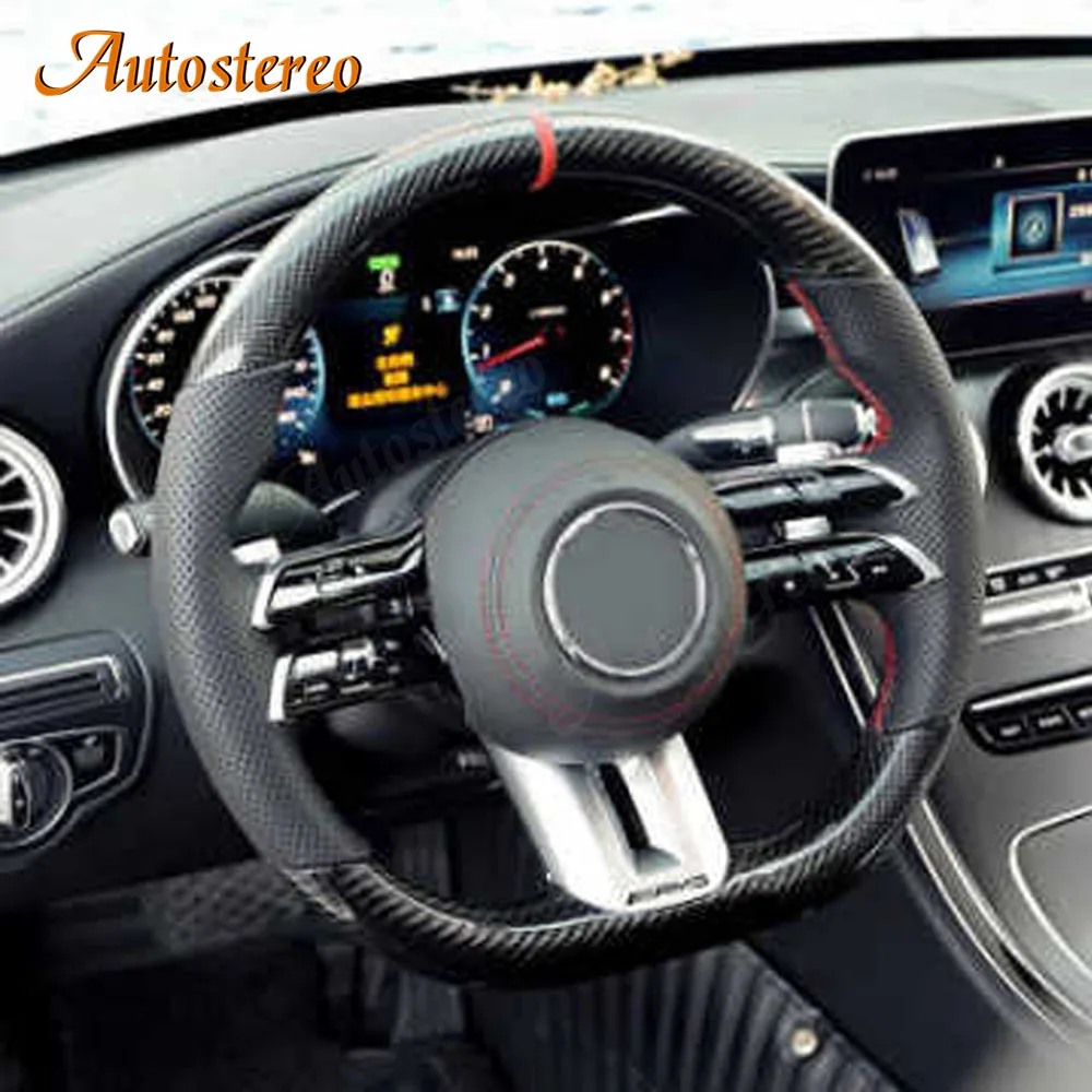 Car Carbon Fiber Steering Wheel Assembly For Mercedes-Benz AMG A/C/E/S Class Player Leather Retrofit Interior Auto Electronic