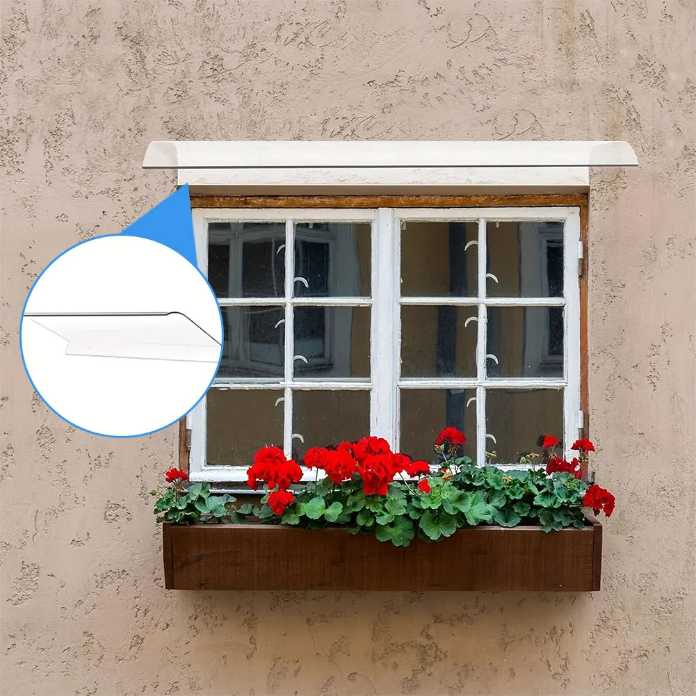 

Window Door Wall Canop No Bracket Transparent Invisible Rain Shelter Cover Window Awning Canopy for Front Door/Porch Patio Roof