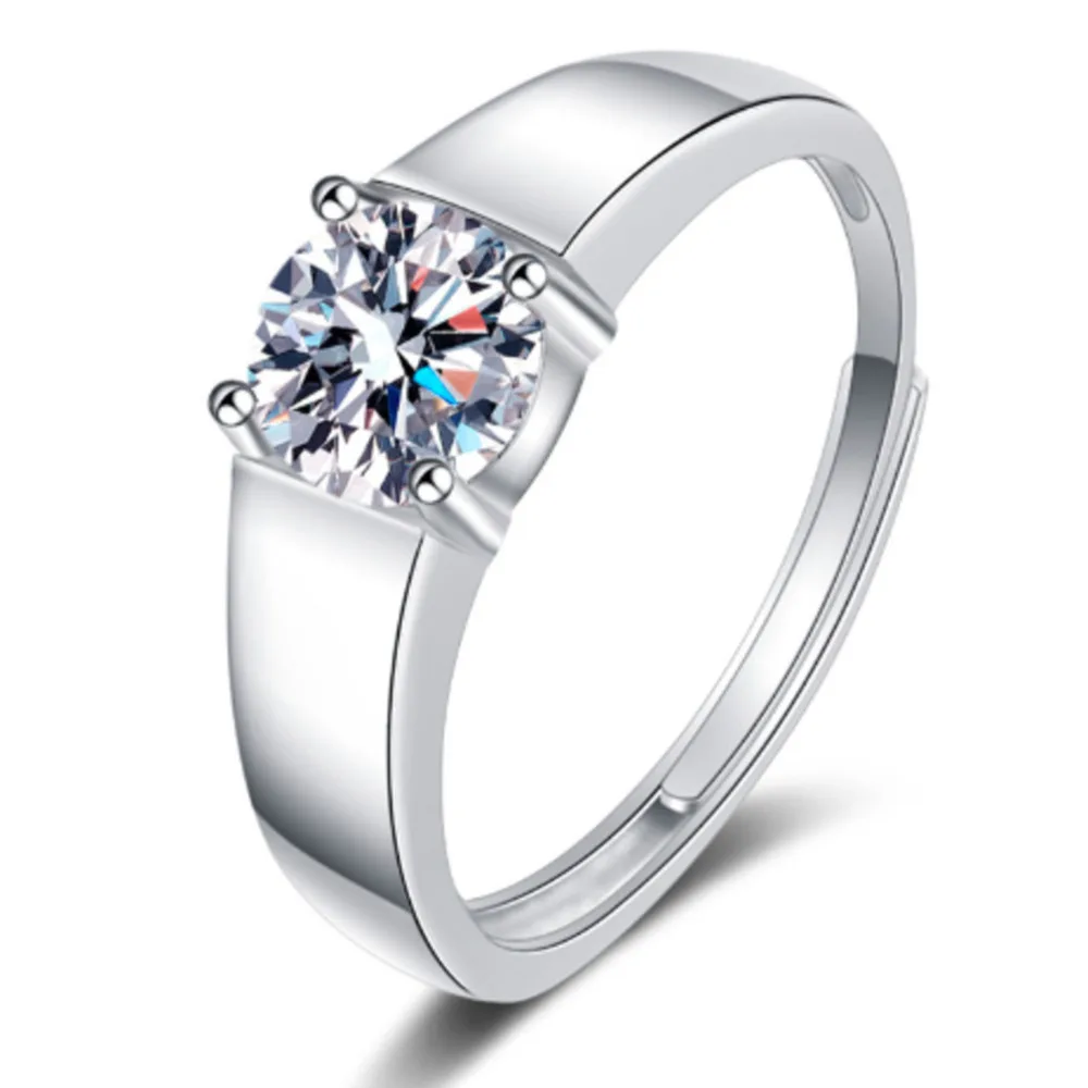 

Кольцо из стерлингового серебра S925 с квадратным муассанитом V-образной формы GL 6,5 мм, классическое универсальное украшение D VVS1, идеальный подарок для нее