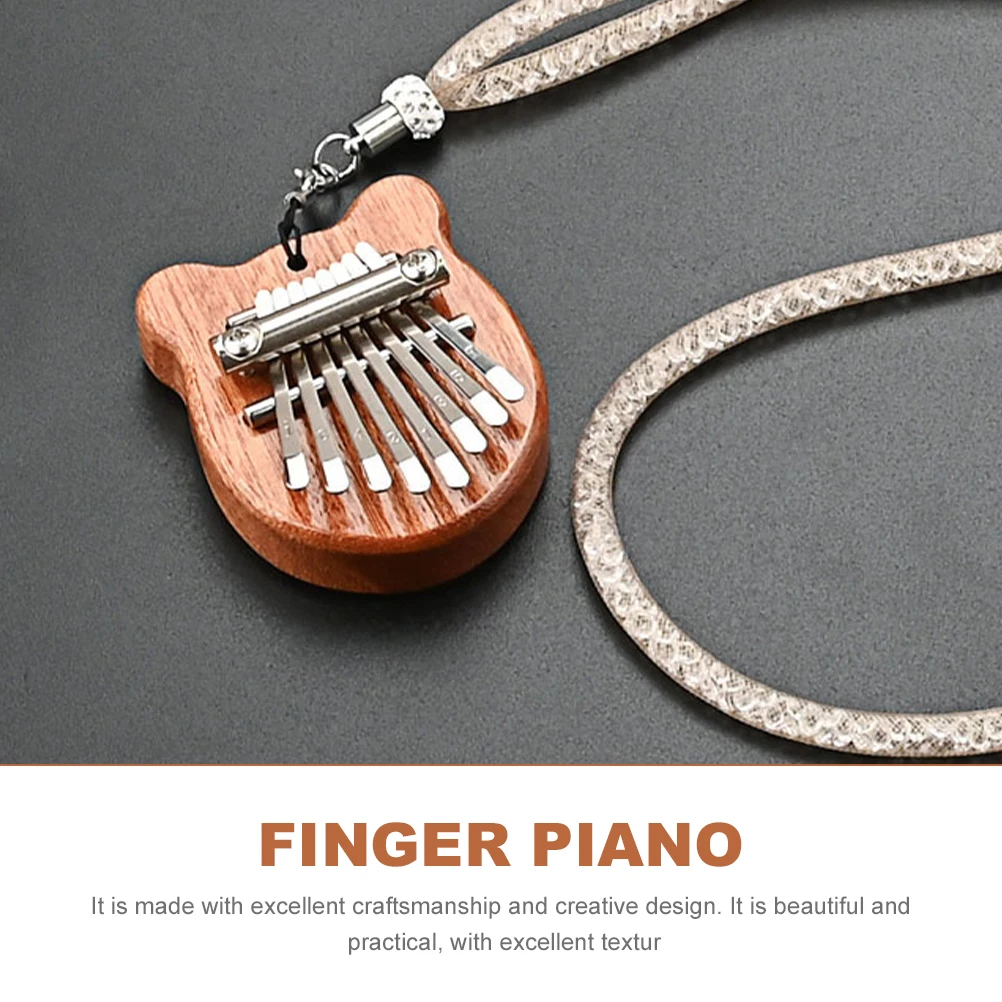 

Eight-tone Mini Pendant Musical Instrument Thumb Piano Toy Kalimba Wooden Baby Toys