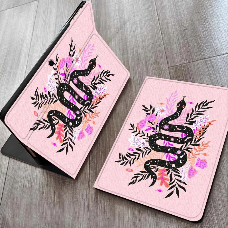 

Cartoon Snake Floral Pink Case For OPPO Realme Pad Air X 10.36 11 Inch Tablet