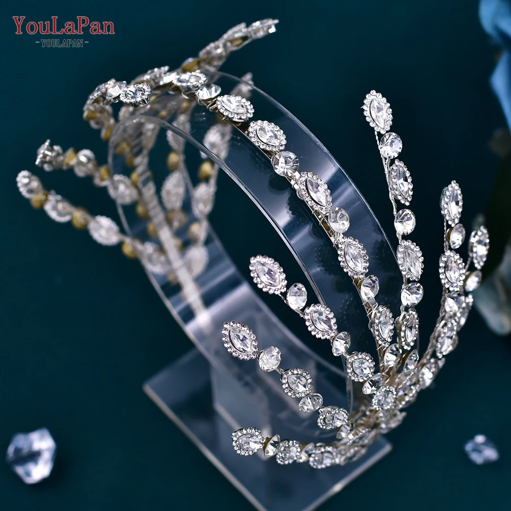 

YouLaPan Wedding Headband Handmade Rhinestone Bridal Tiara Woman Hair Accessories for Party Bridesmaid Bride Headdress HP533