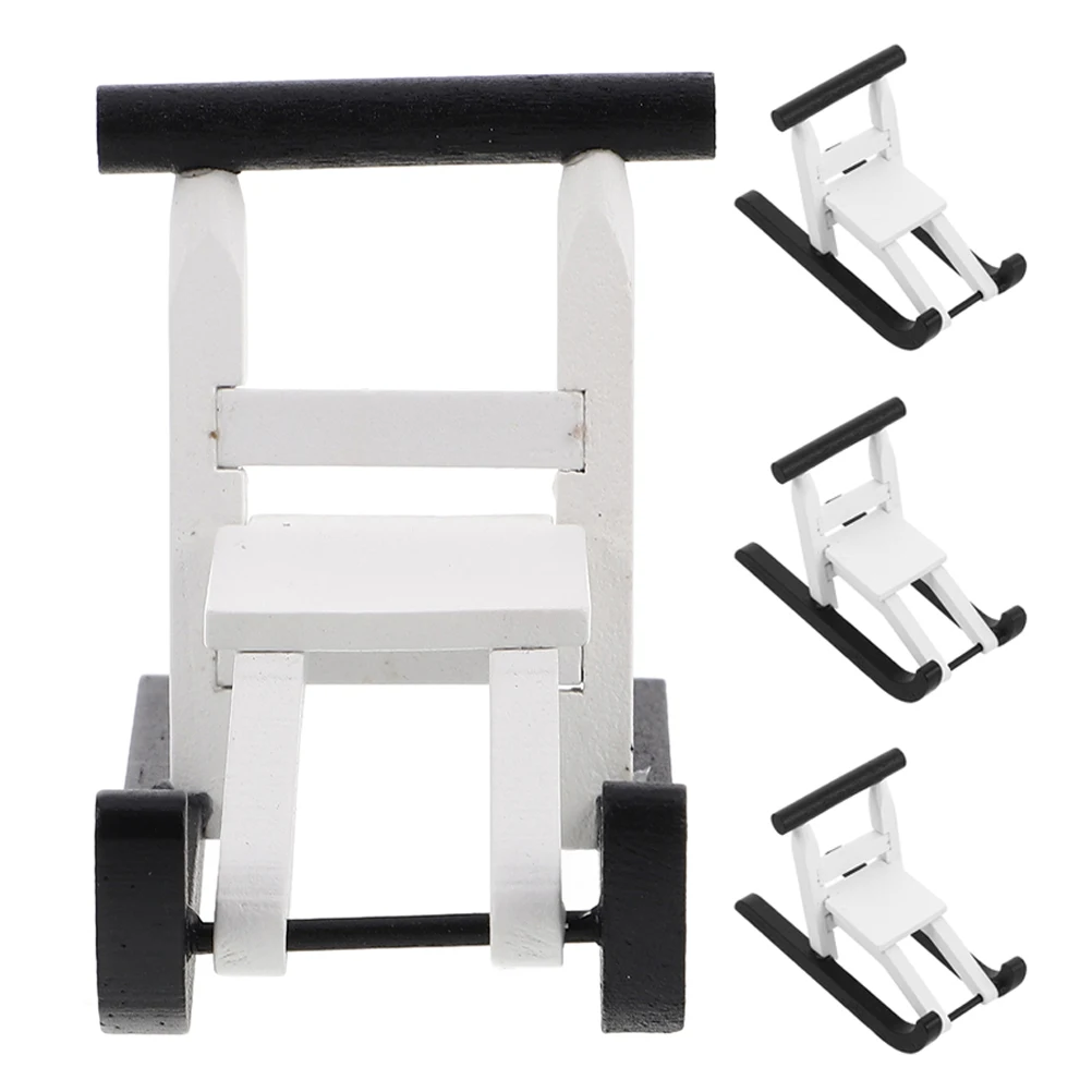 

4 шт. мини-деревянные сани, рождественские сани, украшения, праздничный стол, центральные детали, аксессуары для кукольного домика, мини-декоративные фигурки