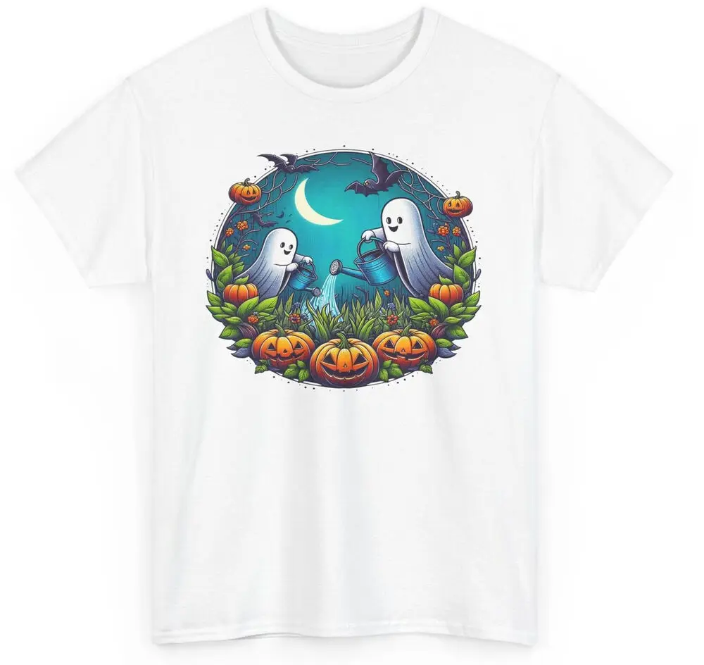 

Gardening Ghosts Cute T-shirt - Pumpkins Gardener Plants Halloween Tee Anime T-shirts For Men Clothing Women Tees High Quality