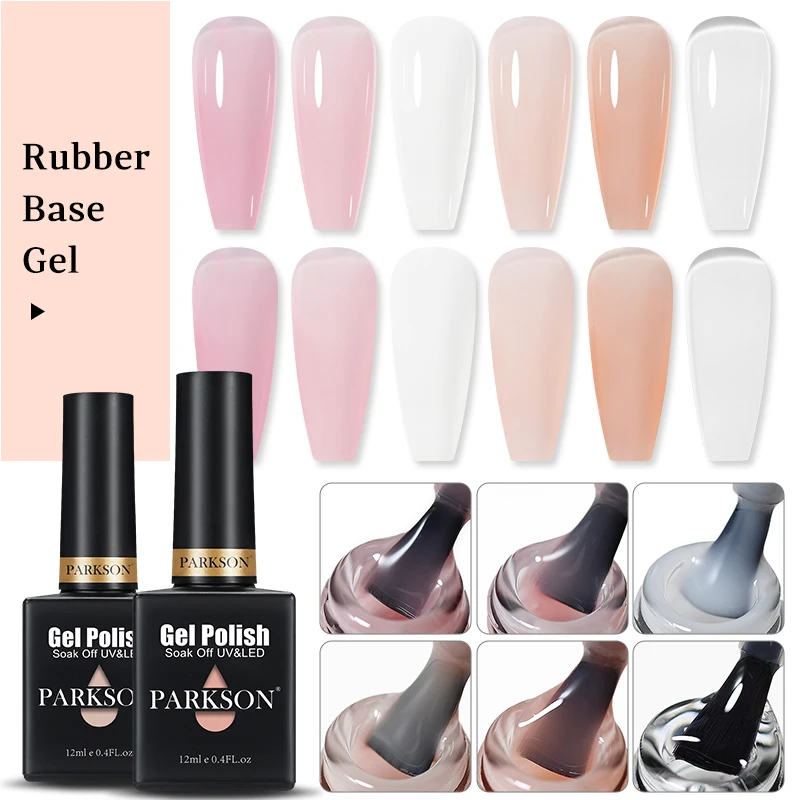 Parkson Melkachtig Wit Rubber Dikke Basis Gel Polish Top Base Coat Uv Led Doorweekt Met Snelle Verlenging Constructie Vernissen Manicure