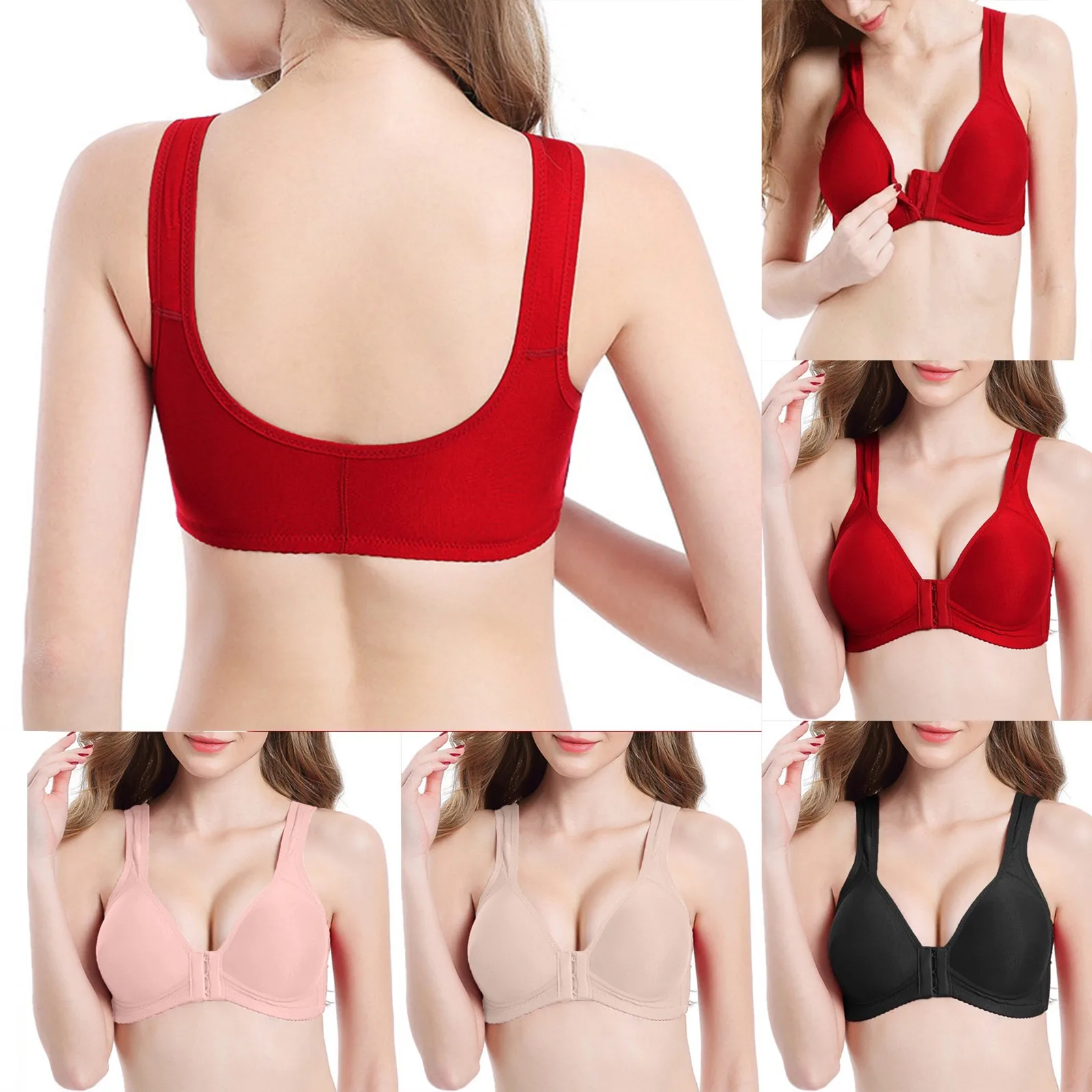 Women's Large Underwear Thin Tank Top Front Button Mom's Front Closure Bra Womens Padded Bras Tan Sports Bra Ultimate Lift Bra