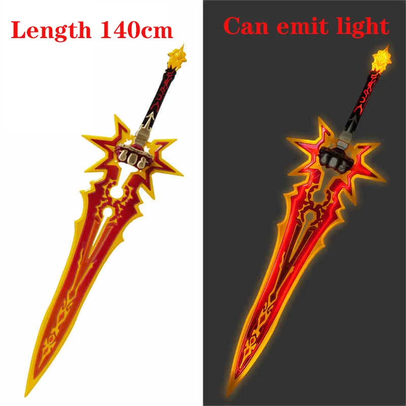 Mavuika Cosplay Luminous Weapon Props Game Genshin Impact Halloween Party Carnival Outfits Accessories Props Length 140cm