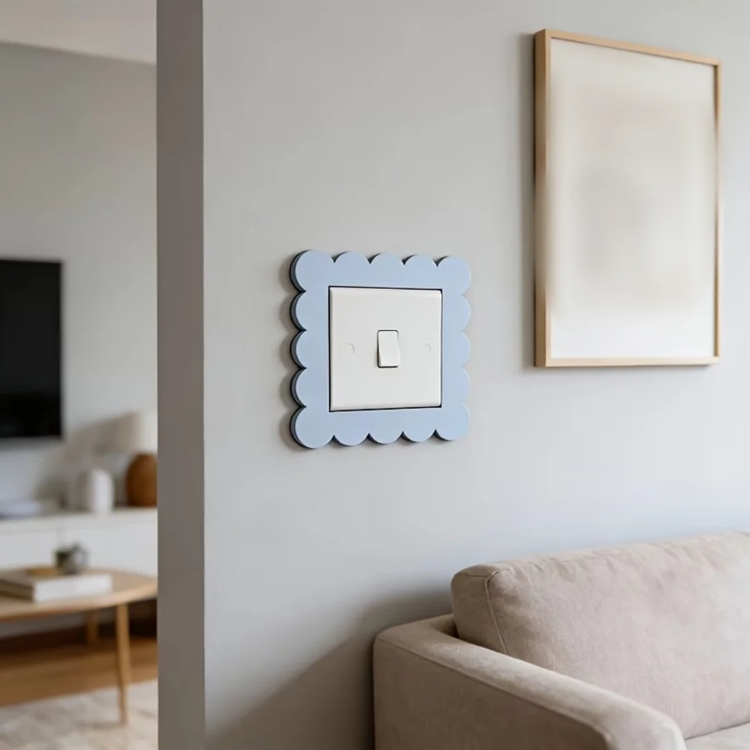 1/4pcs Cloud Wave Switch Cover Frame, Aesthetic Wall Switch Decoration for Bedroom, Living Room, Dormitory