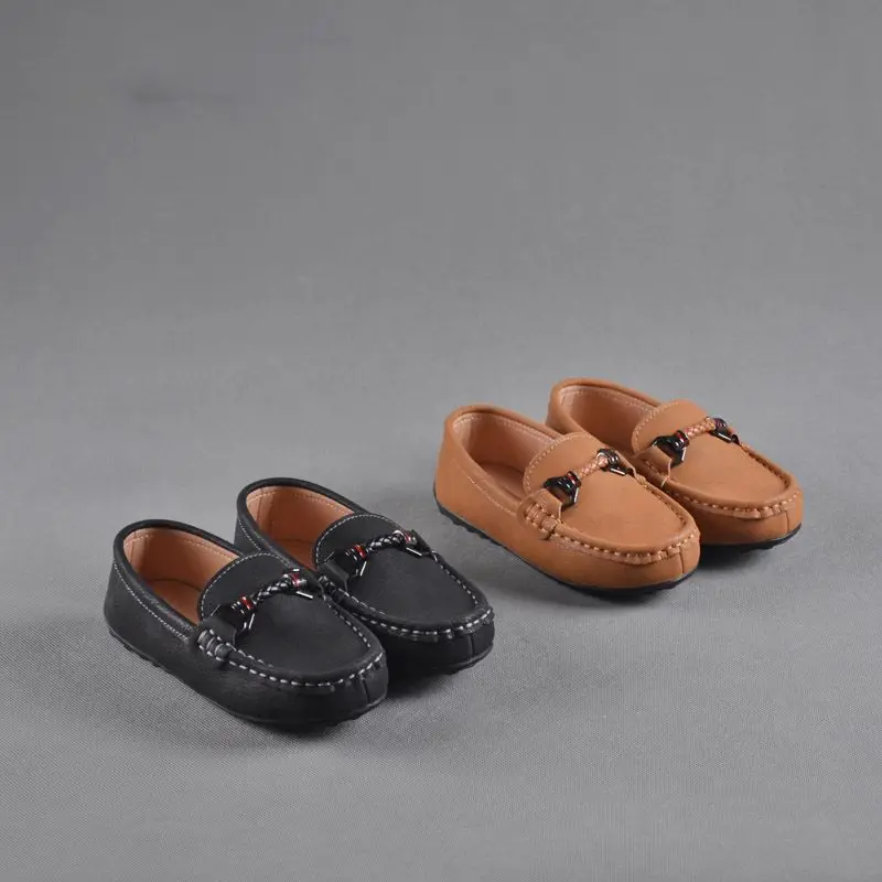 2024 Hot Sale Children Footwear For Boys Comfortable Casual Shoes Kids Slip On Flats Shoes Suede Leather Kids Moccasins