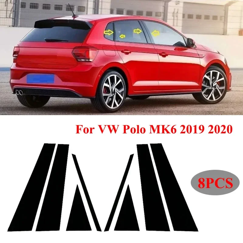 

Для Volkswagen VW Polo MK6 2019 2020 Автомобильная дверь окно Колонка BC столб крышка отделка ПК стикер аксессуары