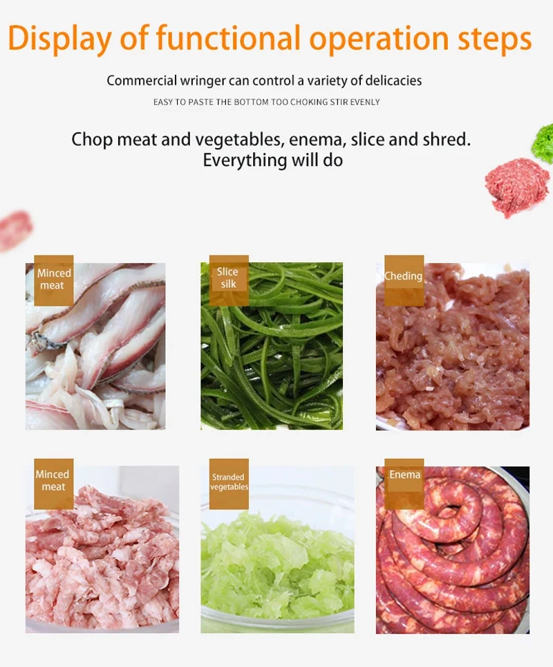 

Commercial High-Power Electric Meat Grinder Multifunctional Meat Cutter Chicken Breast Dicer for Kitchen