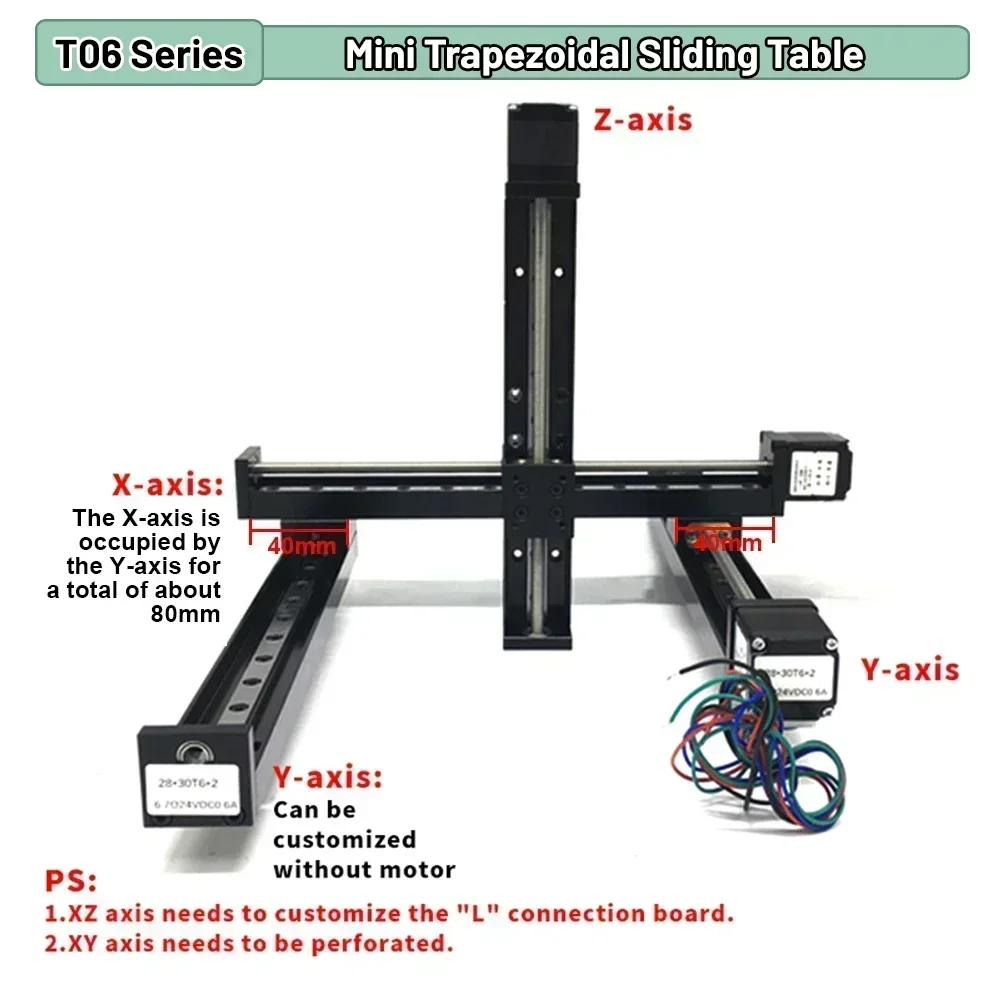 Tavolo scorrevole motorizzato asse XYZ Binario di guida lineare tipo T Fase CNC Mini tavolo scorrevole Kit di azionamento motore Chiusura lineare