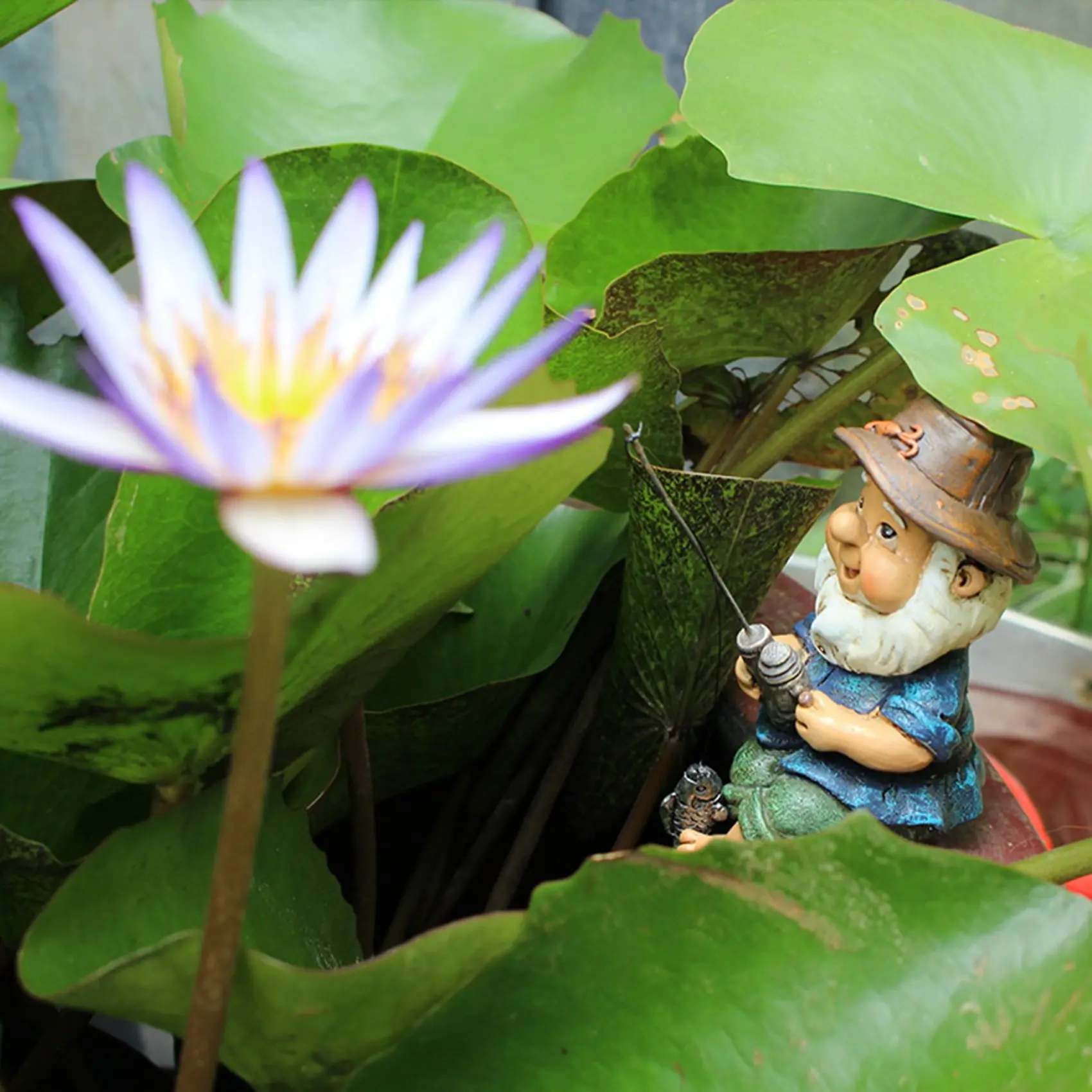 A76I-Garden Gnome Statue Resin Fishing Dwarf Elf Statue Outdoor Pastoral Landscape Ornaments For Garden Yard Lawn Decor