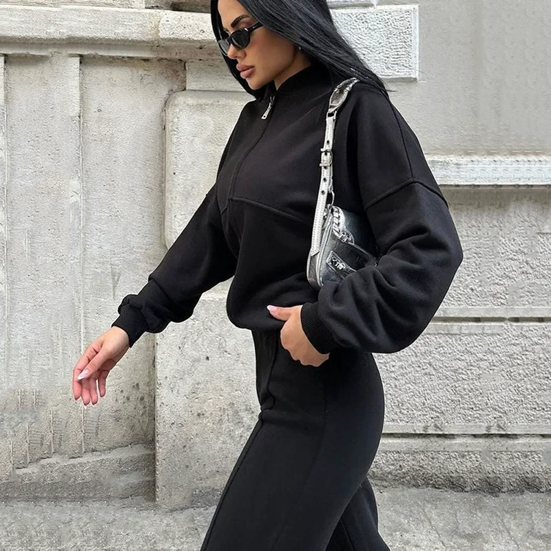 

Streetwear 2 Piece Set Women 2025 Autumn Fashion Long Sleeve Jacket Pants Outfit
